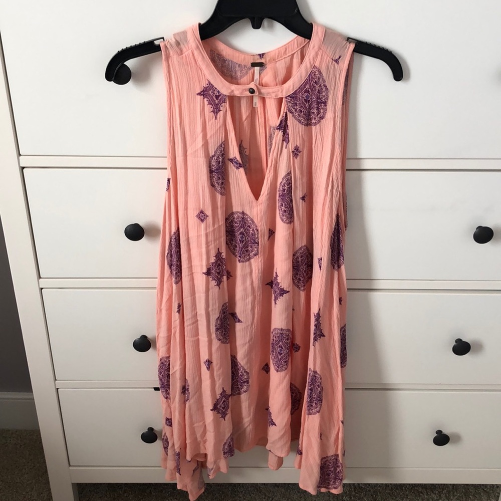 Free people “Tree Swing” coral Swing dress XS